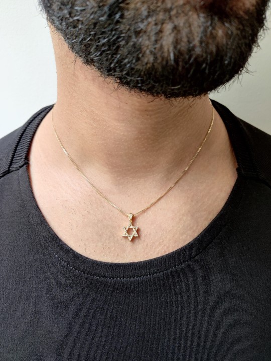 מגן דוד זהב קטן וקלאסי עם יהלומים , מתנות ט"ו באב , א